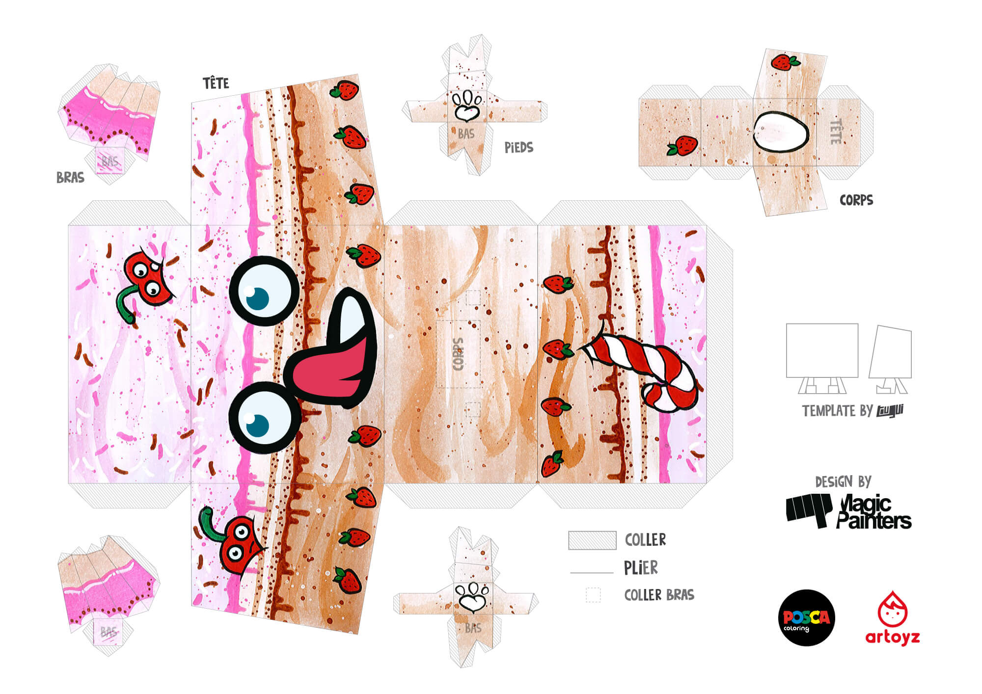 Patron du papertoy gâteau